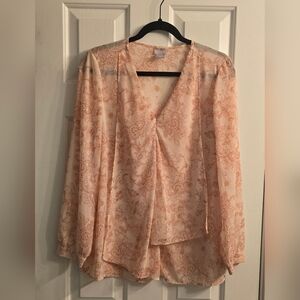 Chico's Peach Floral Blouse